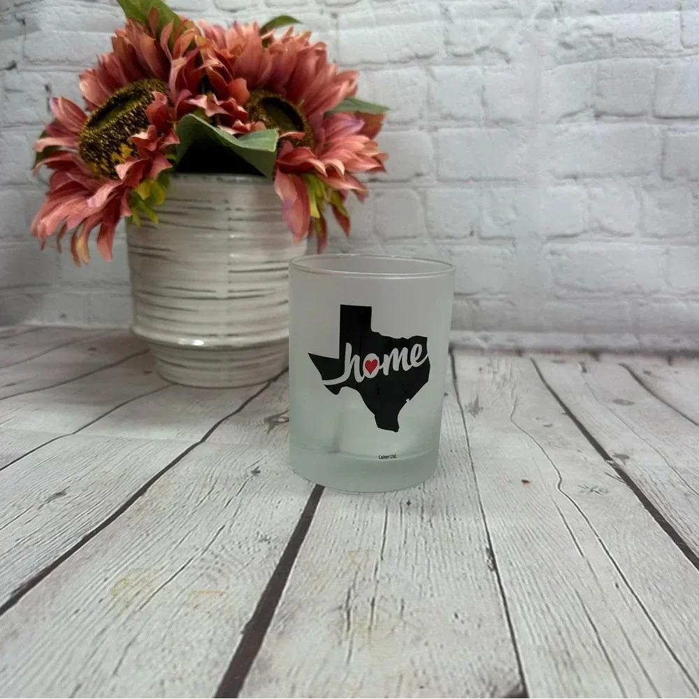 culver frosted lowball old fashioned texas home tumbler barware